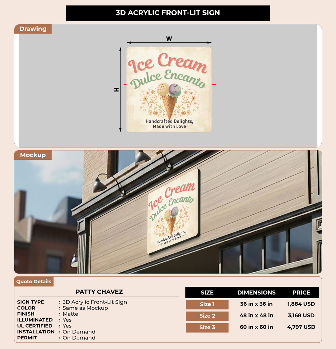 CUSTOM MOCKUP SIGN FOR Patty chavez