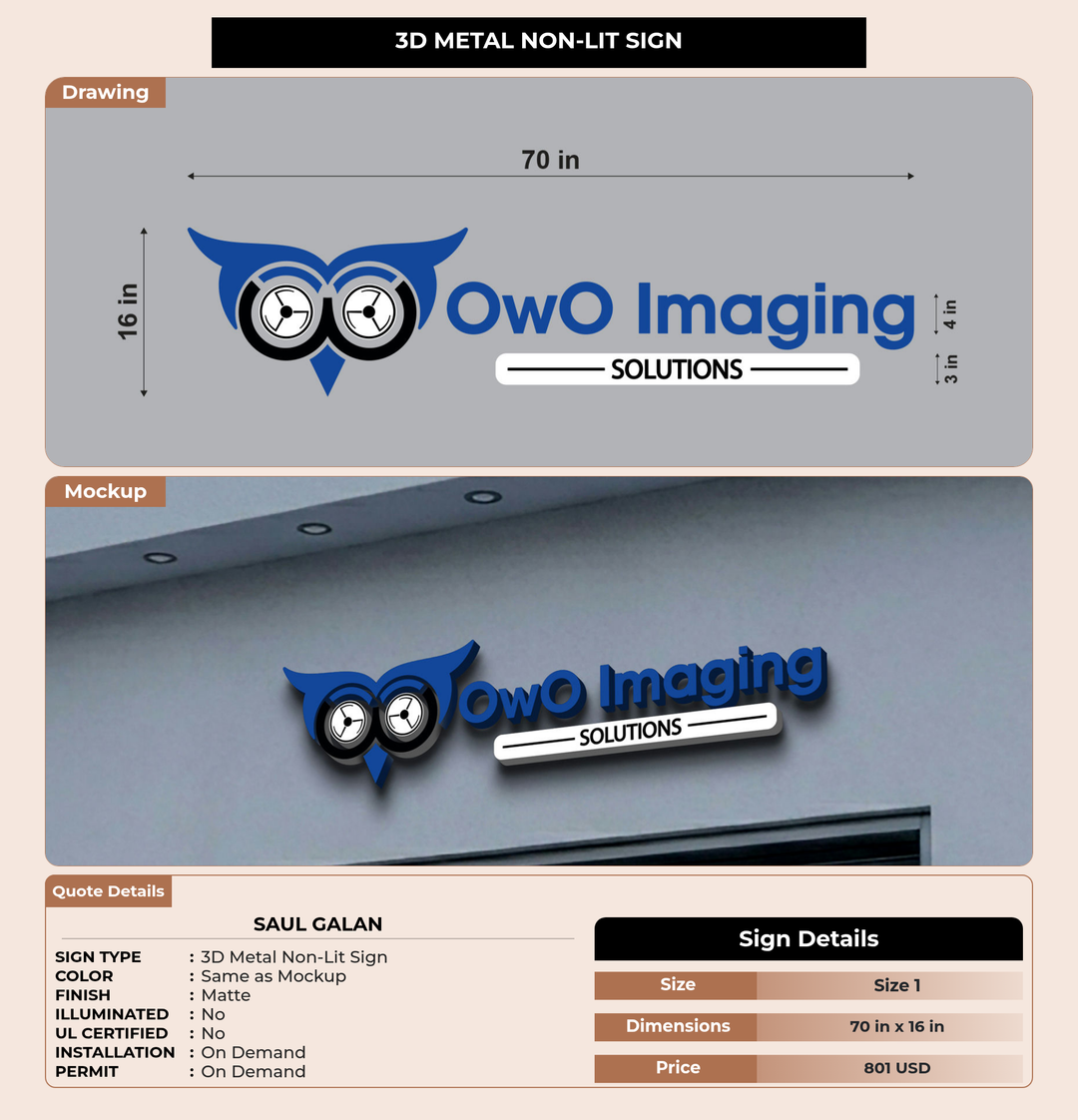 CUSTOM MOCKUP SIGN FOR Saul Galan