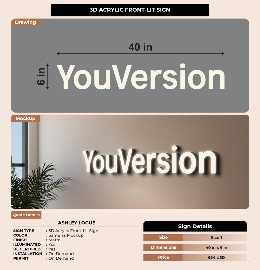 CUSTOM MOCKUP SIGN FOR Ashley Logue