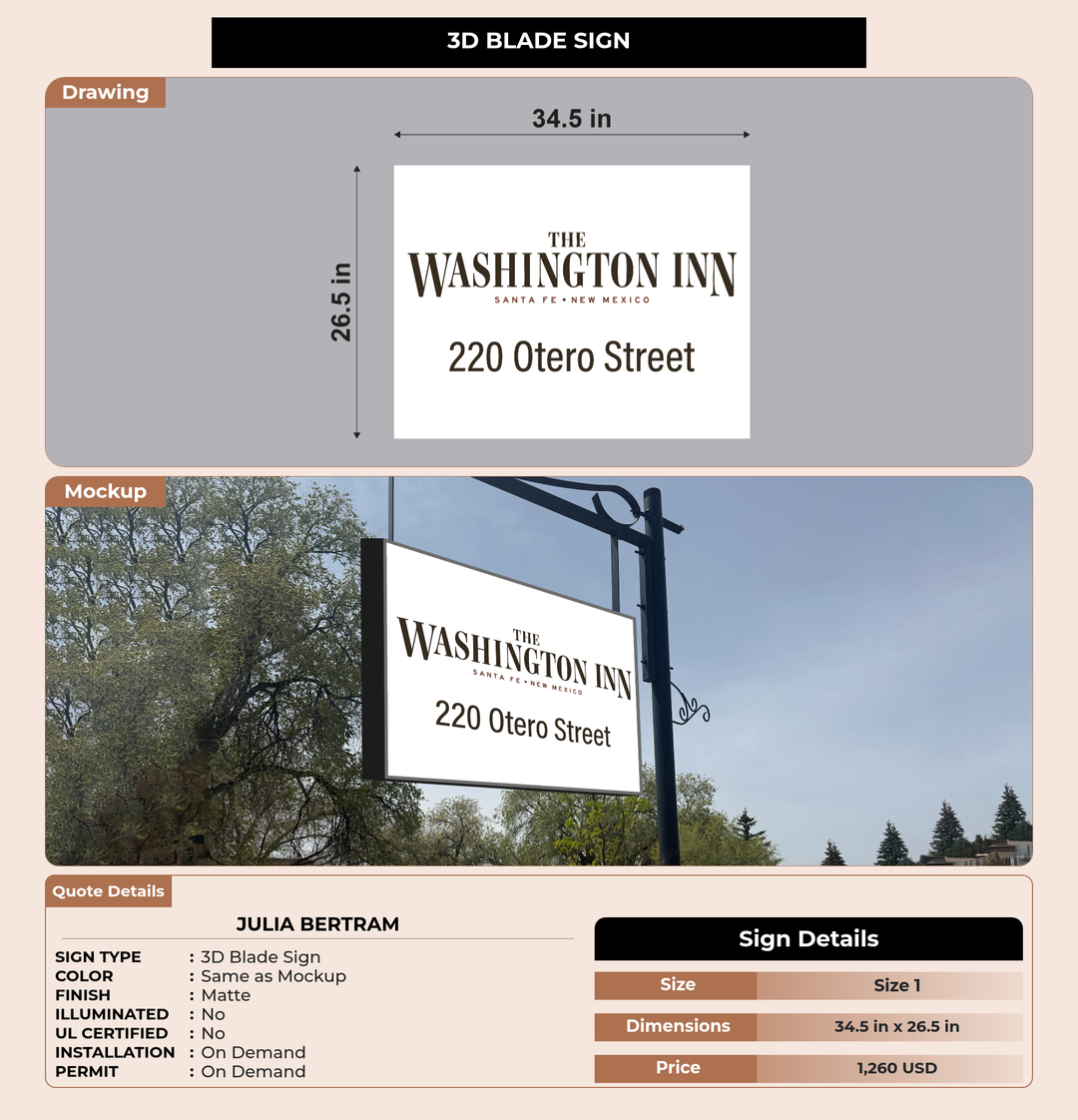 CUSTOM MOCKUP SIGN FOR Julia Bertram