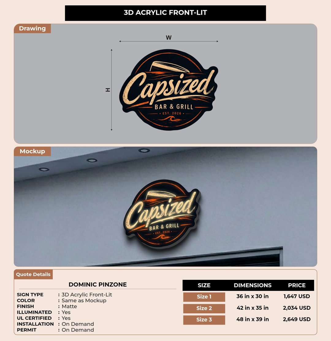CUSTOM MOCKUP SIGN FOR Dominic Pinzone