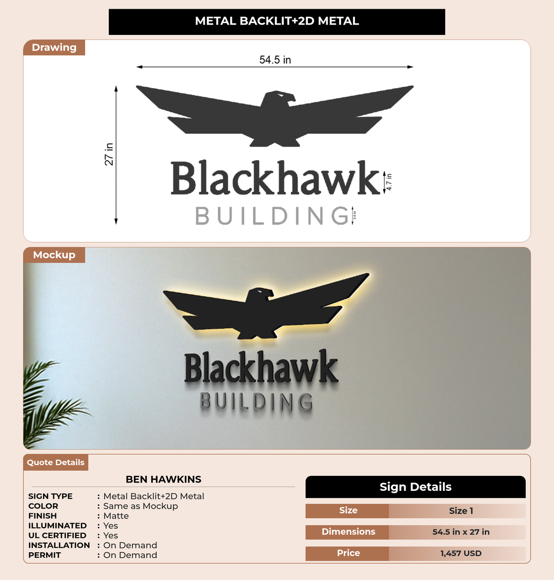 CUSTOM MOCKUP SIGN FOR Ben Hawkins