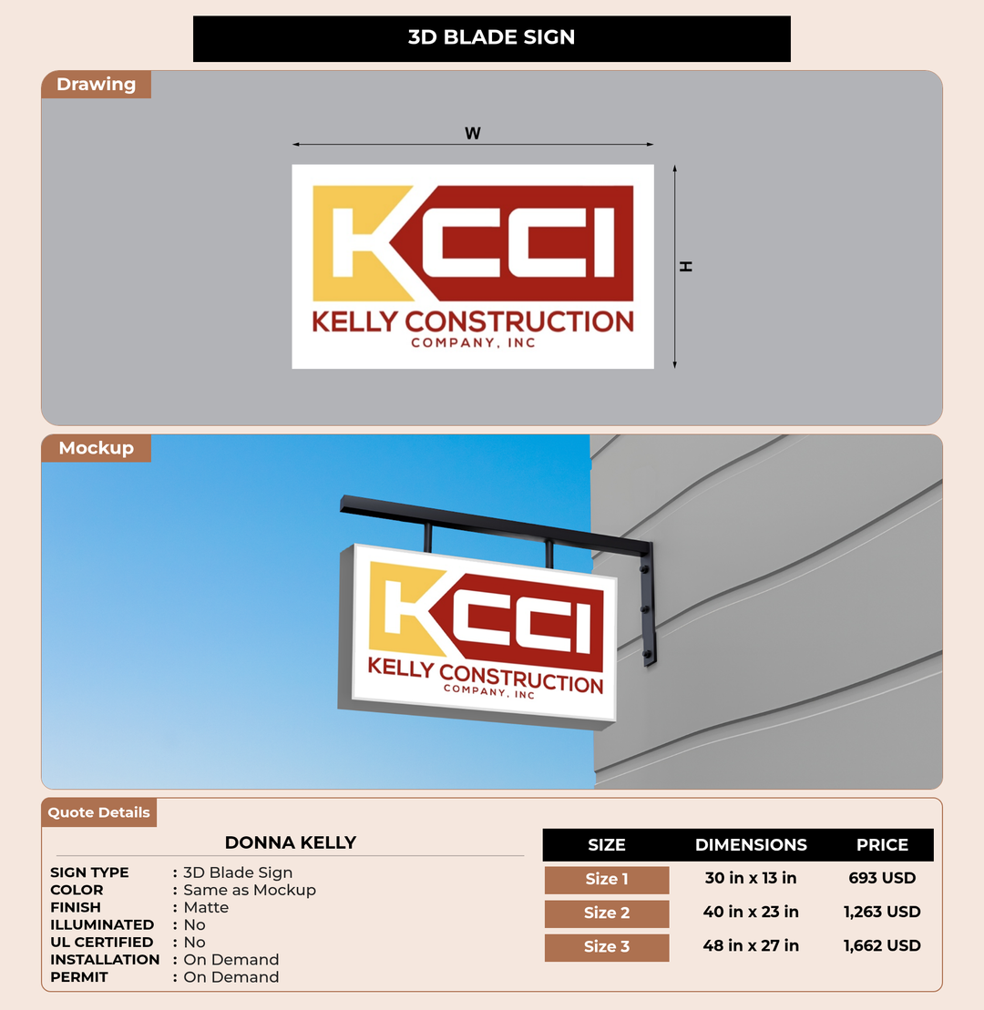 CUSTOM MOCKUP SIGN FOR Donna Kelly
