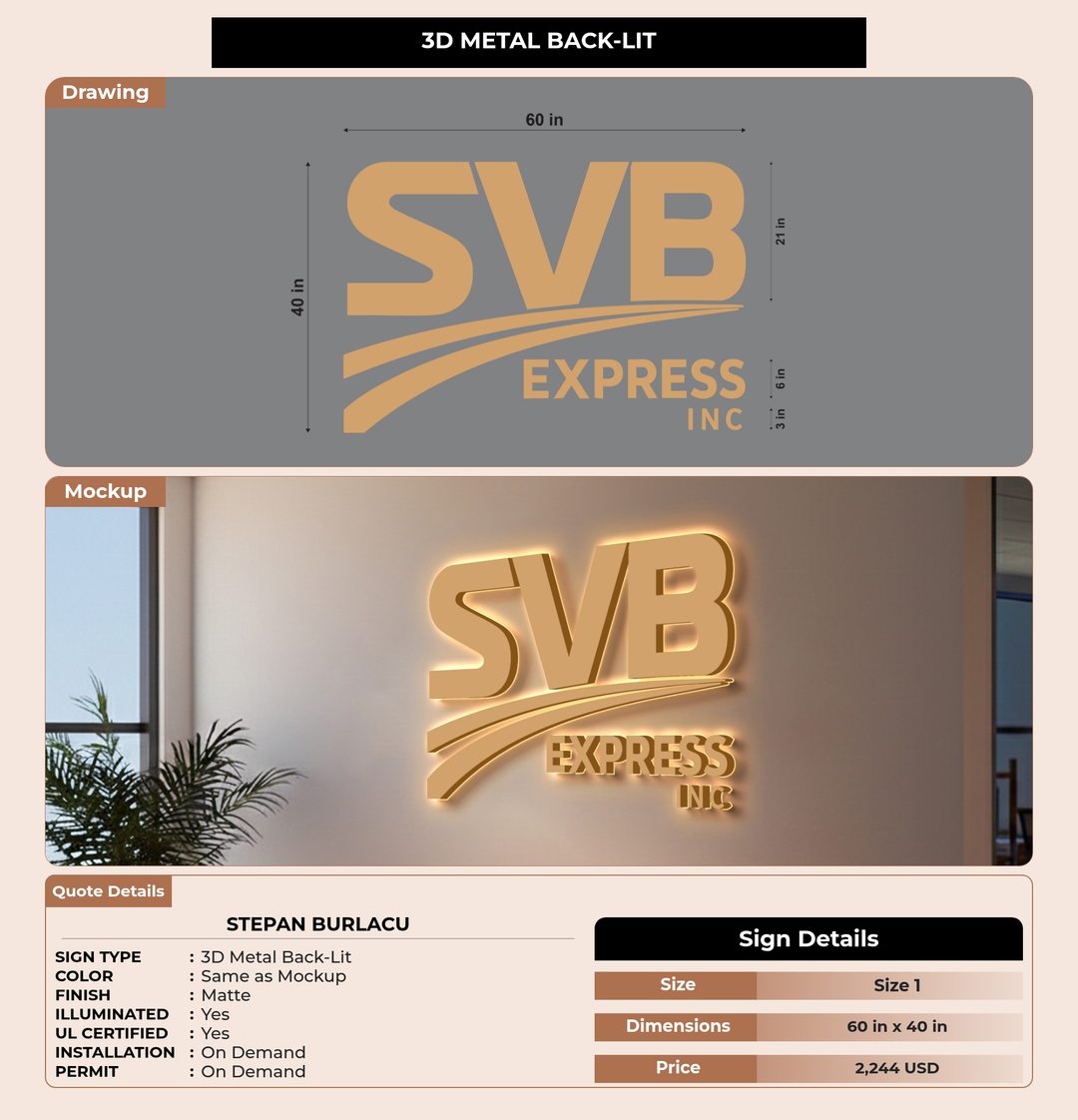 CUSTOM MOCKUP SIGN FOR STEPAN BURLACU