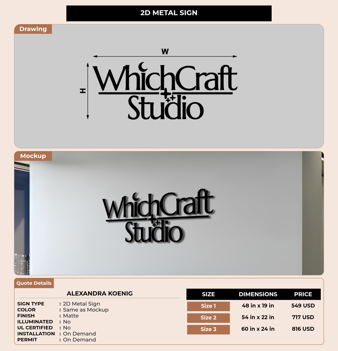 CUSTOM MOCKUP SIGN FOR Alexandra Koenig
