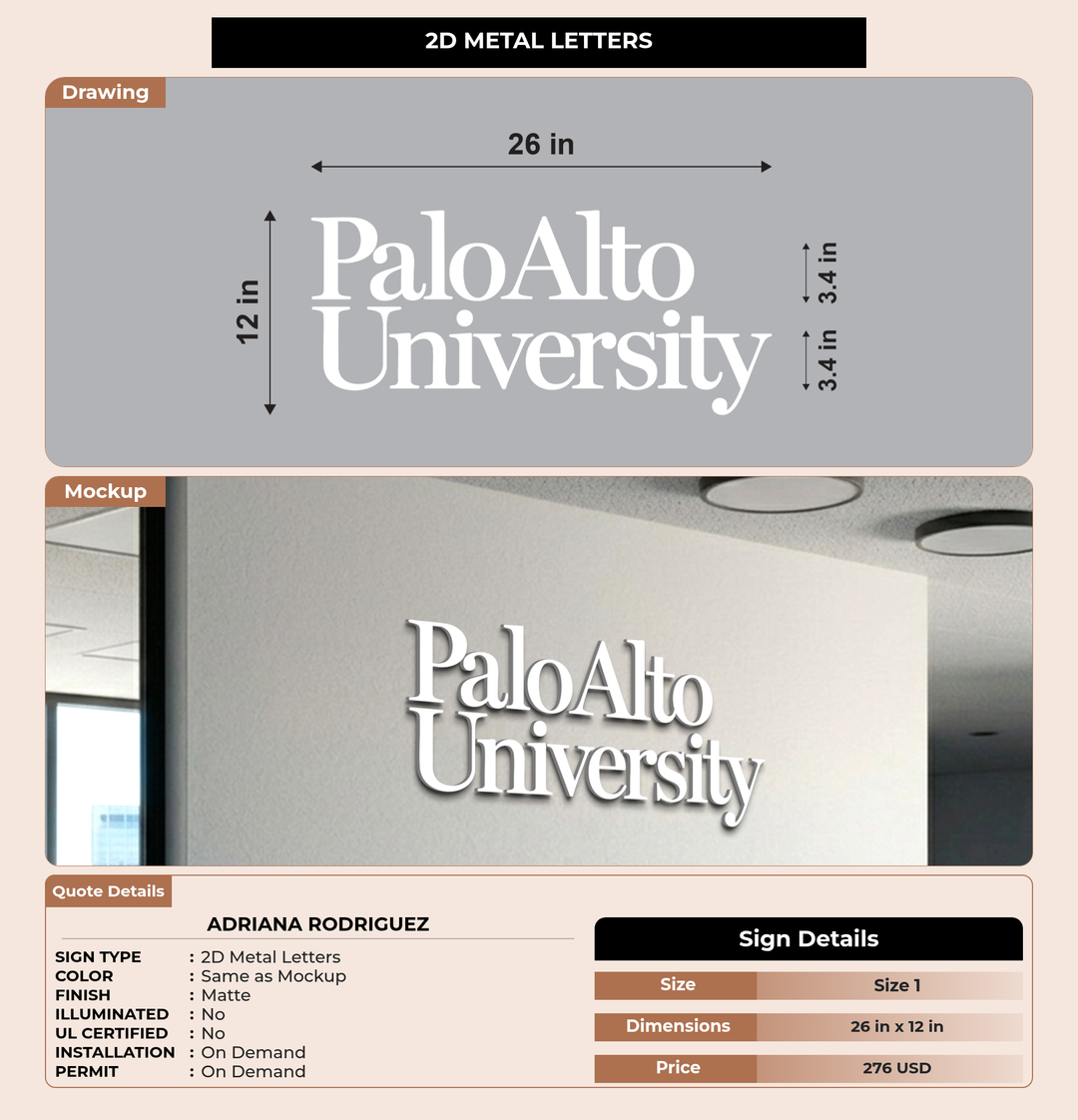 CUSTOM MOCKUP SIGN FOR Adriana Rodriguez