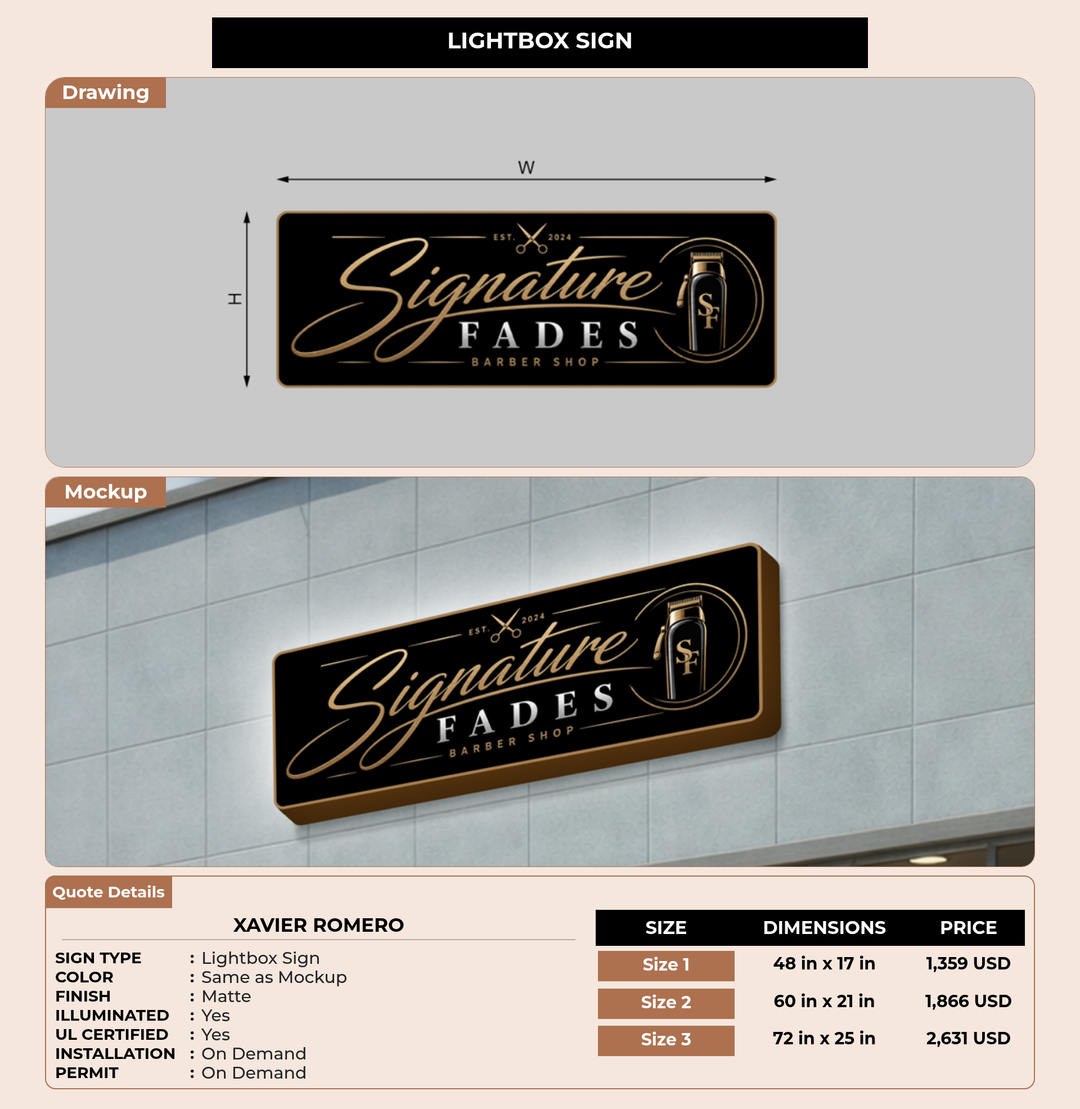 CUSTOM MOCKUP SIGN FOR Xavier Romero
