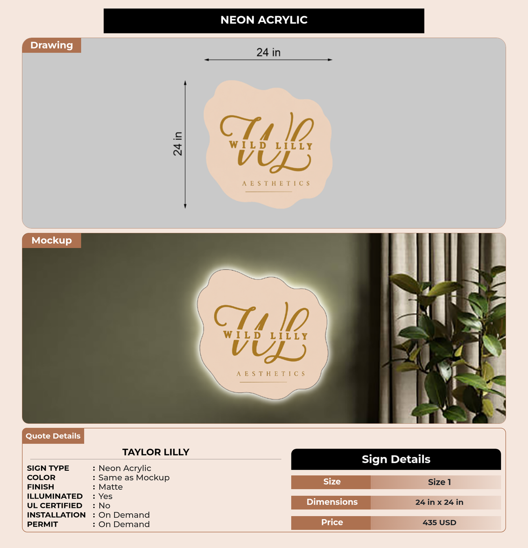 CUSTOM MOCKUP SIGN FOR Taylor lilly