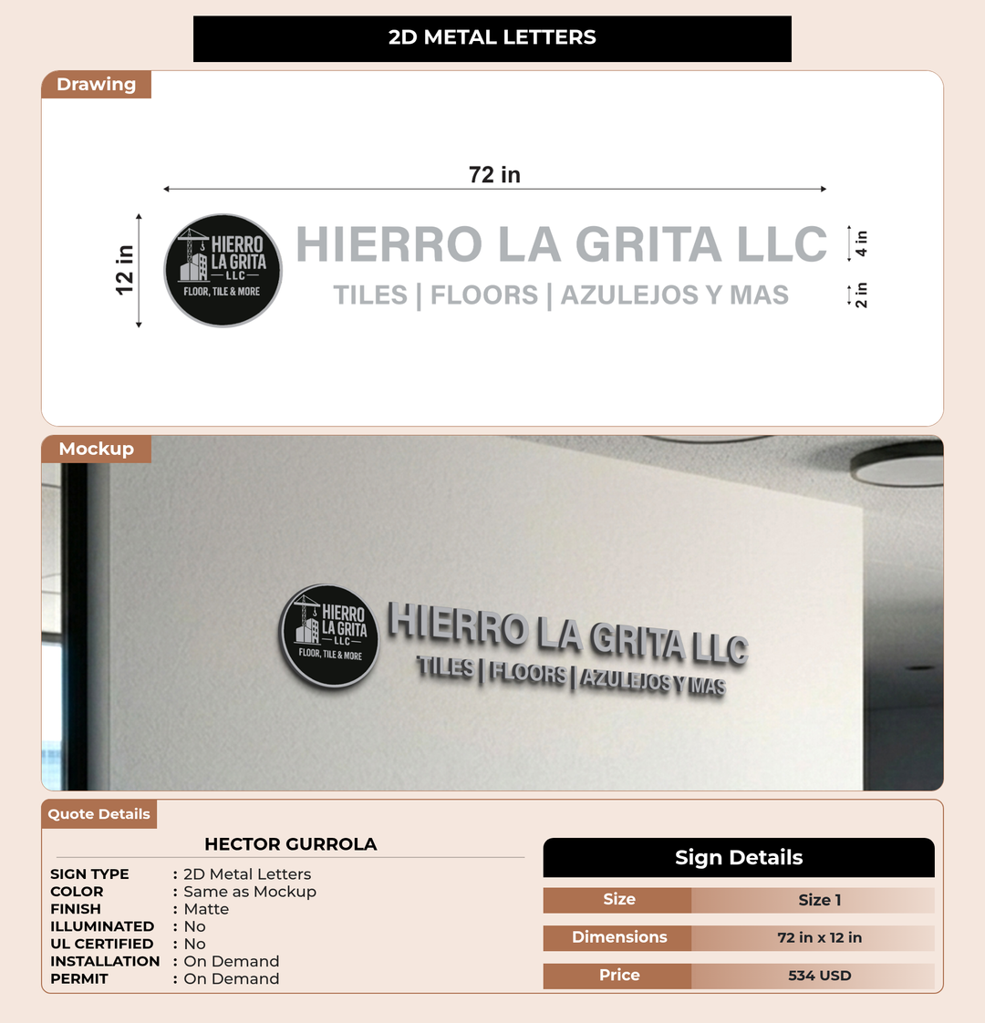 CUSTOM MOCKUP SIGN FOR Hector Gurrola