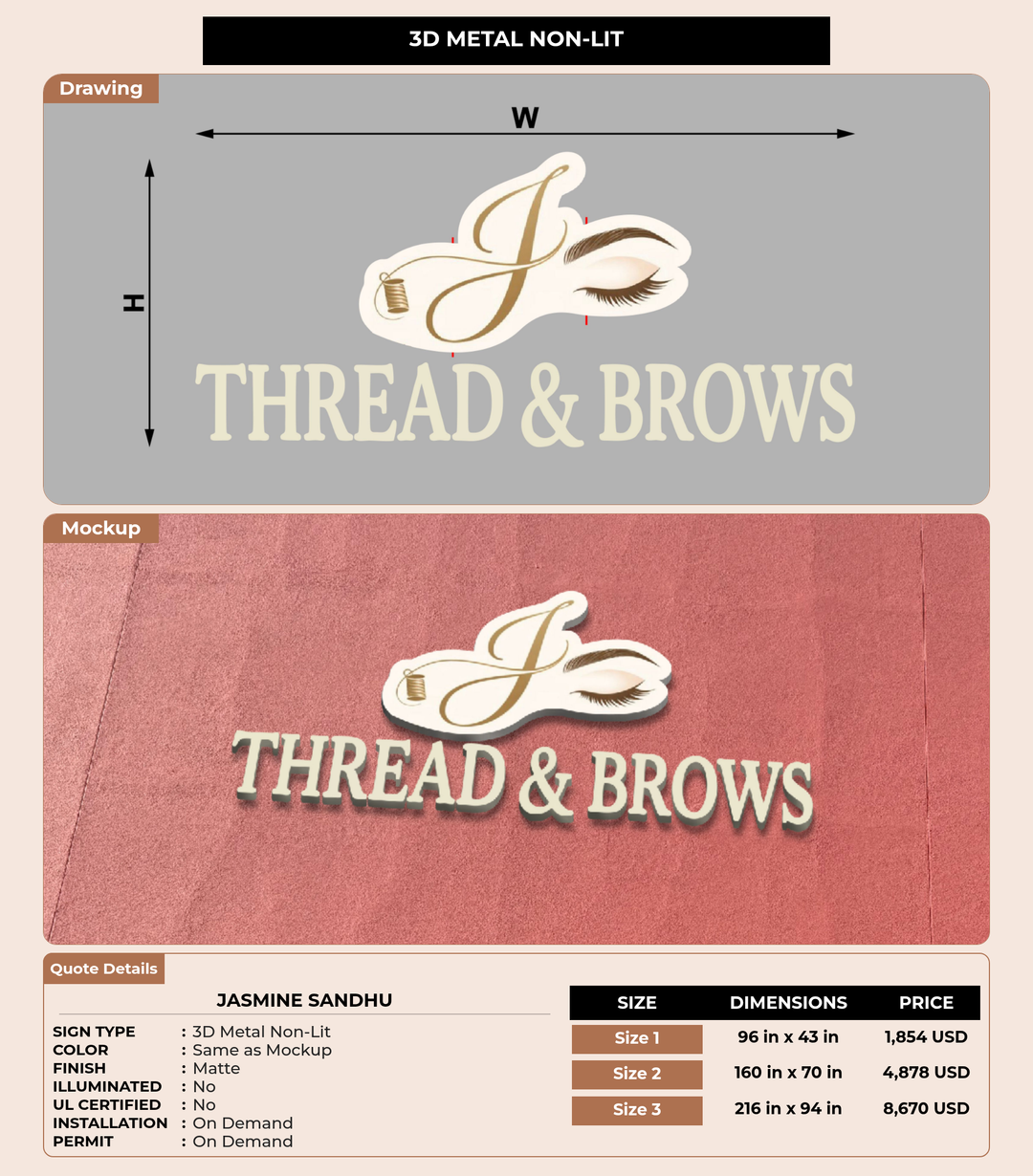 CUSTOM MOCKUP SIGN FOR Jasmine Sandhu