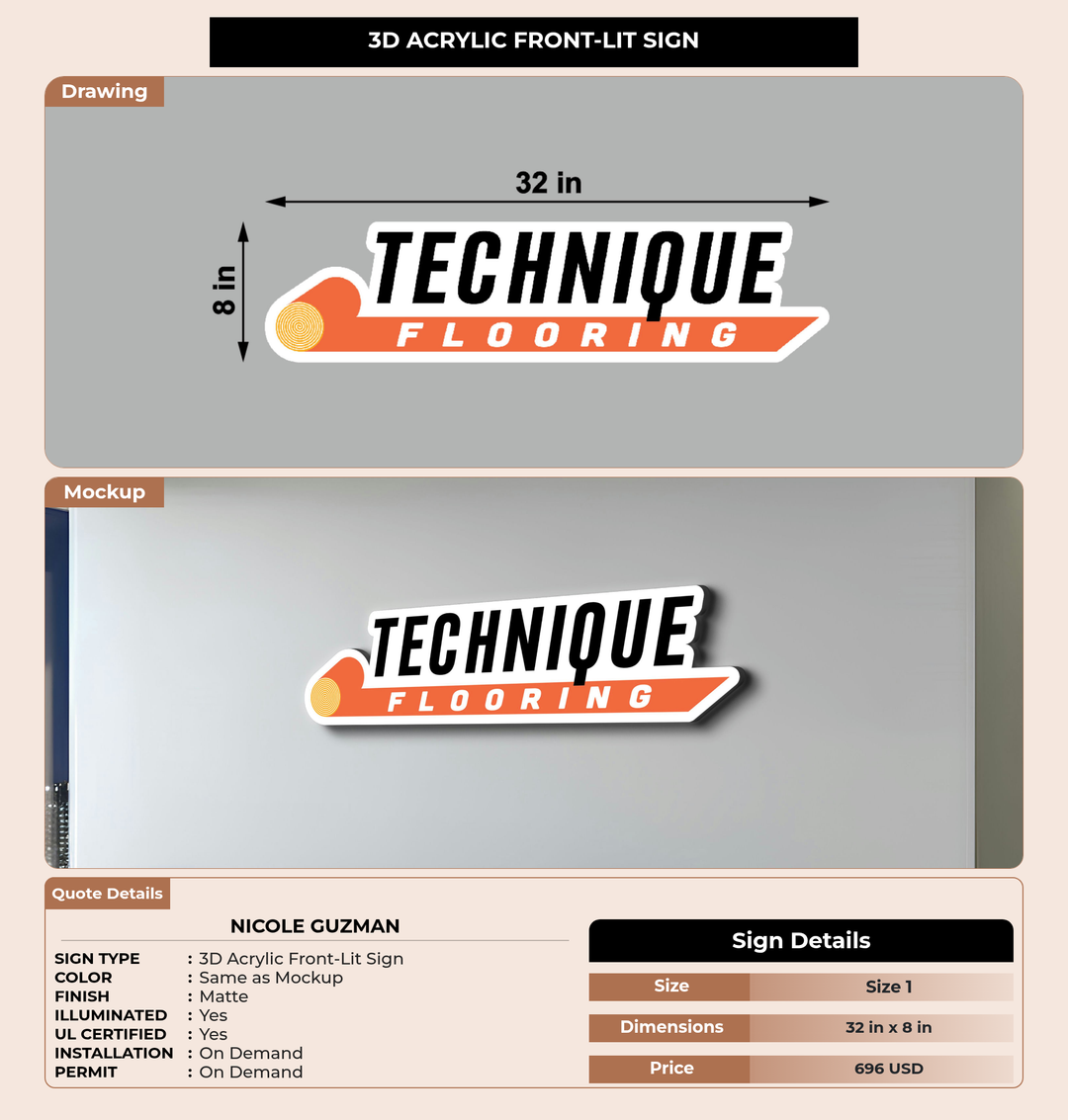 CUSTOM MOCKUP SIGN FOR Nicole Guzman