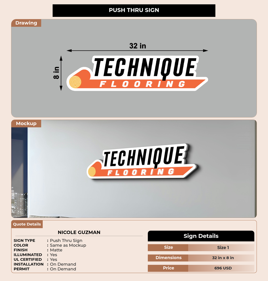 CUSTOM MOCKUP SIGN FOR Nicole Guzman