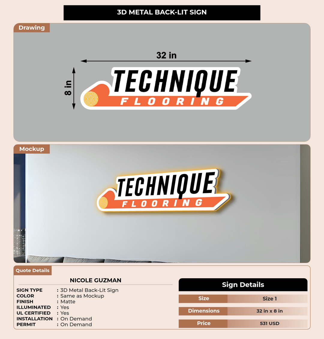 CUSTOM MOCKUP SIGN FOR Nicole Guzman