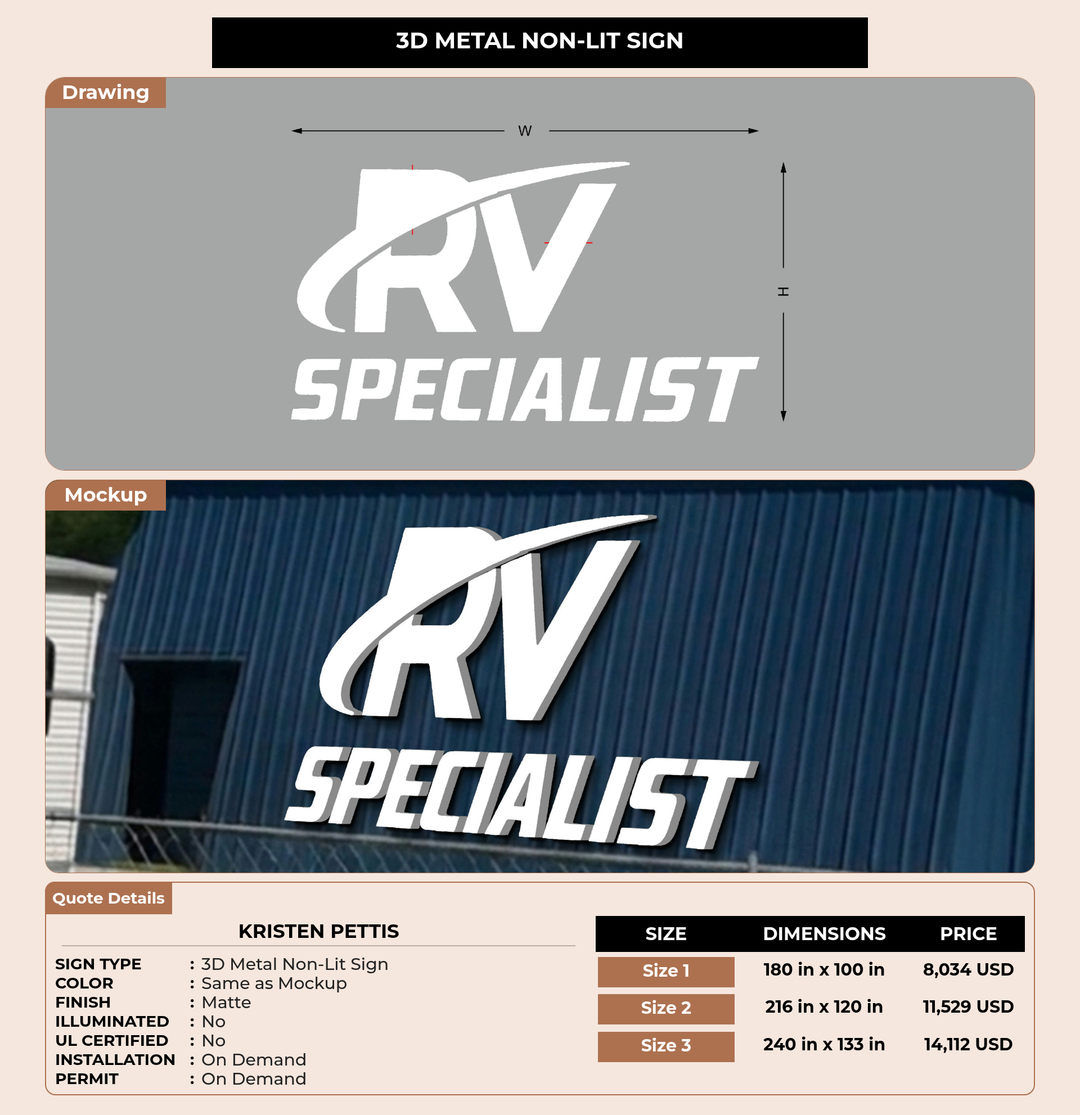 CUSTOM MOCKUP SIGN FOR Kristen Pettis
