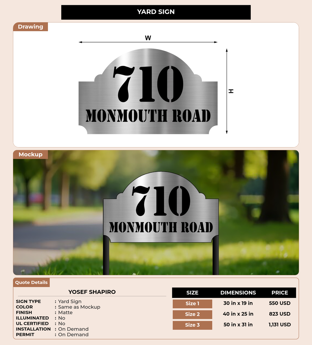 CUSTOM MOCKUP SIGN FOR Yosef Shapiro