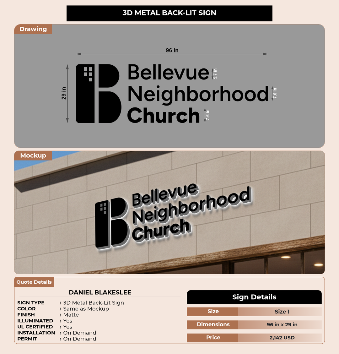 CUSTOM MOCKUP SIGN FOR Daniel Blakeslee