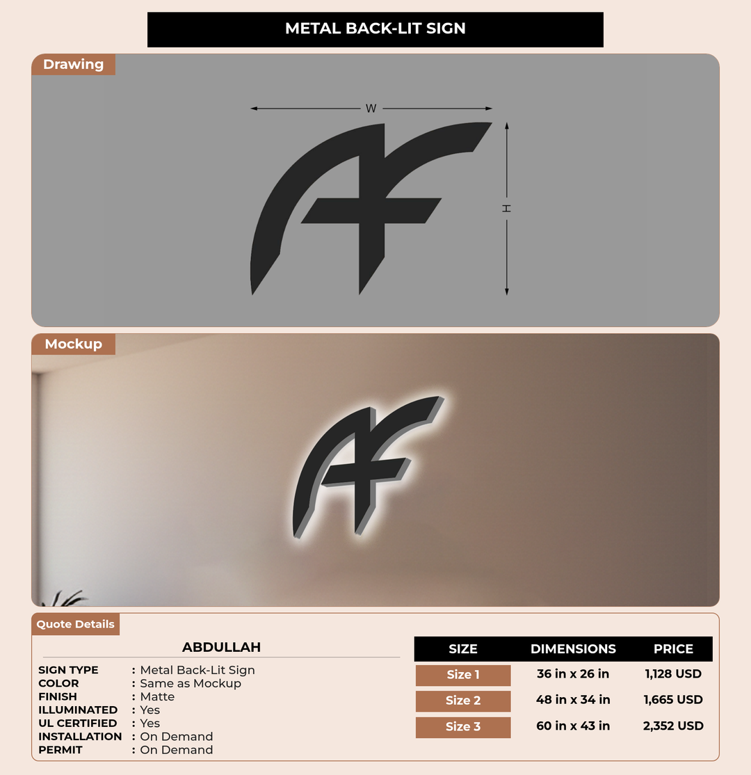 CUSTOM MOCKUP SIGN FOR Abdullah