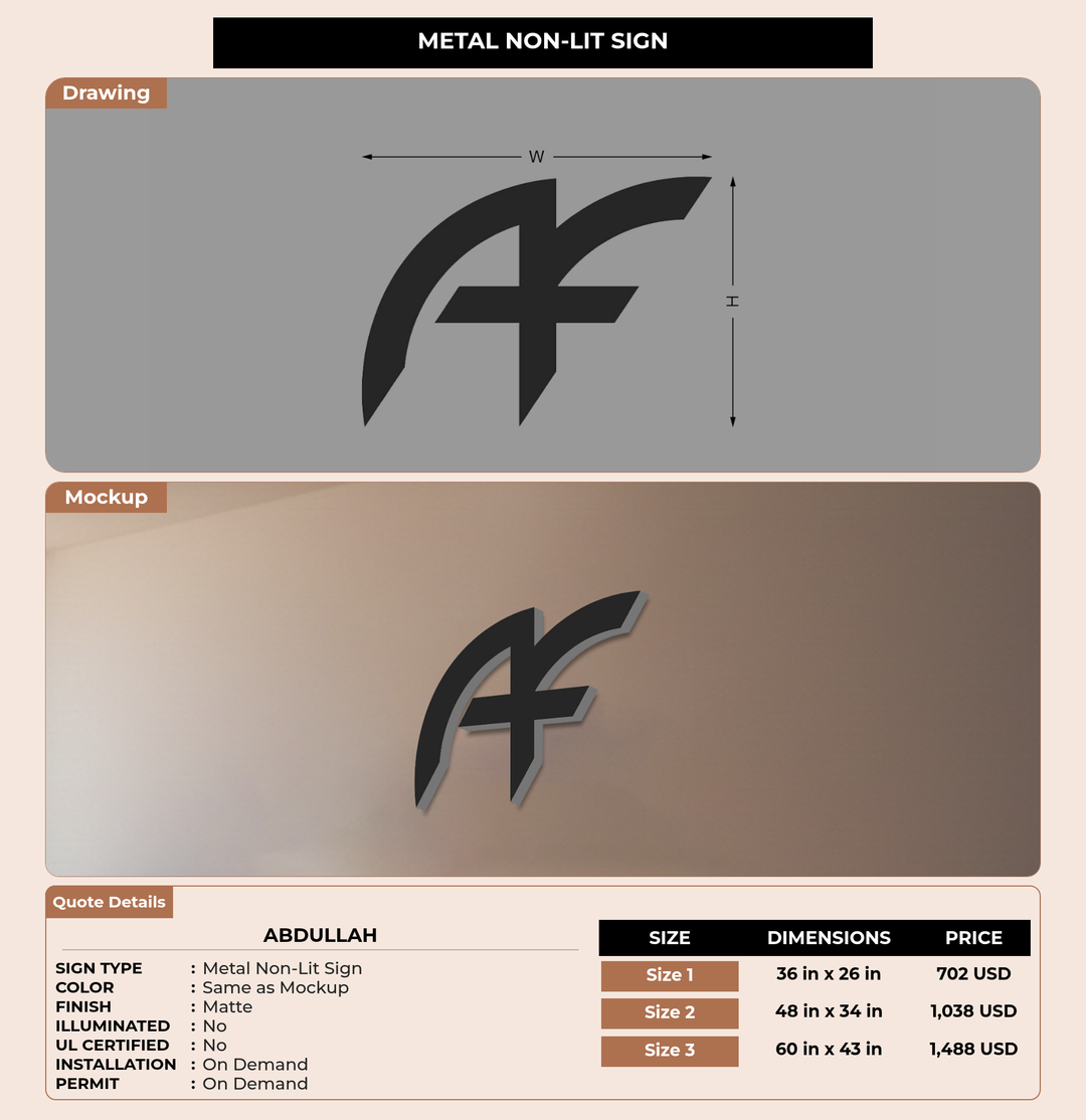 CUSTOM MOCKUP SIGN FOR Abdullah