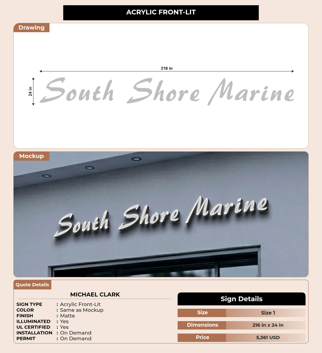CUSTOM MOCKUP SIGN FOR Michael clark