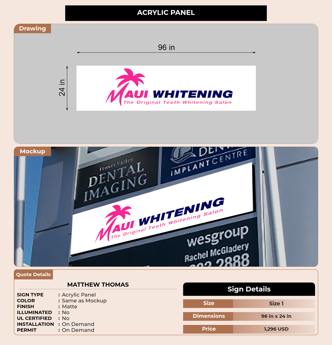 CUSTOM MOCKUP SIGN FOR Matthew Thomas