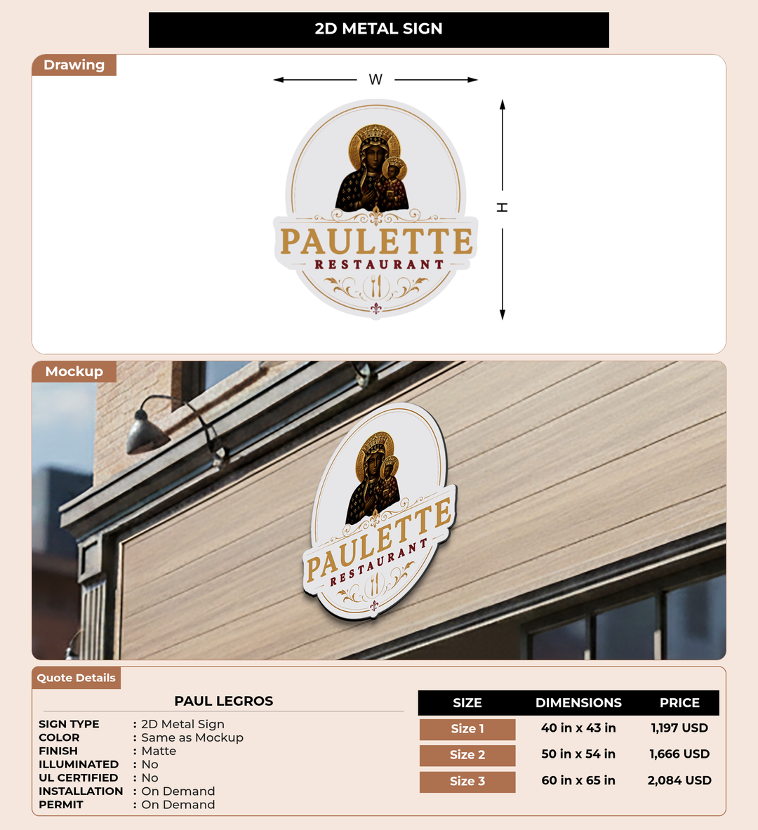 CUSTOM MOCKUP SIGN FOR Paul Legros