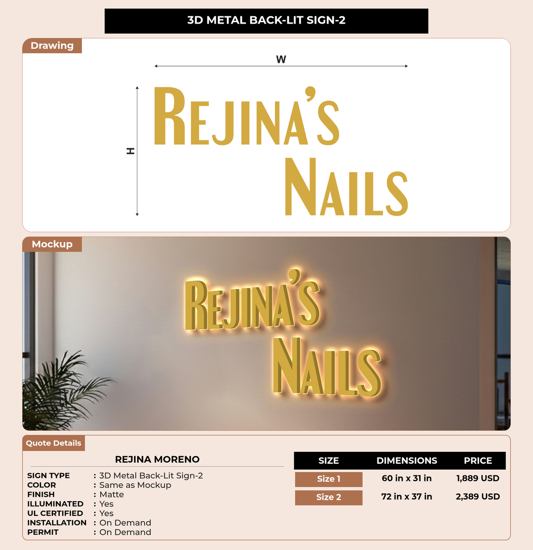CUSTOM MOCKUP SIGN FOR Rejina Moreno