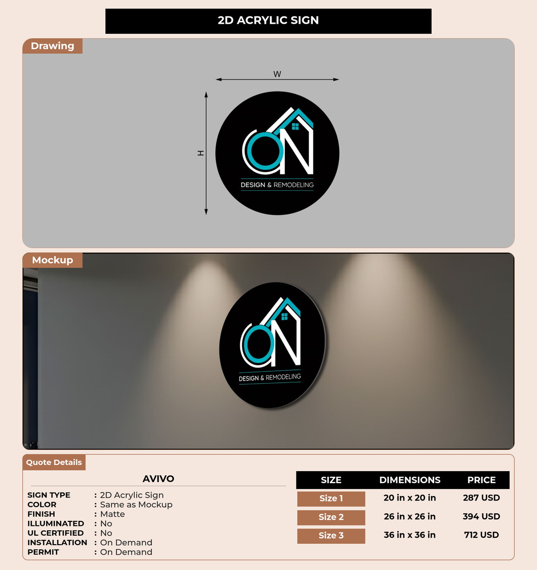 CUSTOM MOCKUP SIGN FOR Avivo
