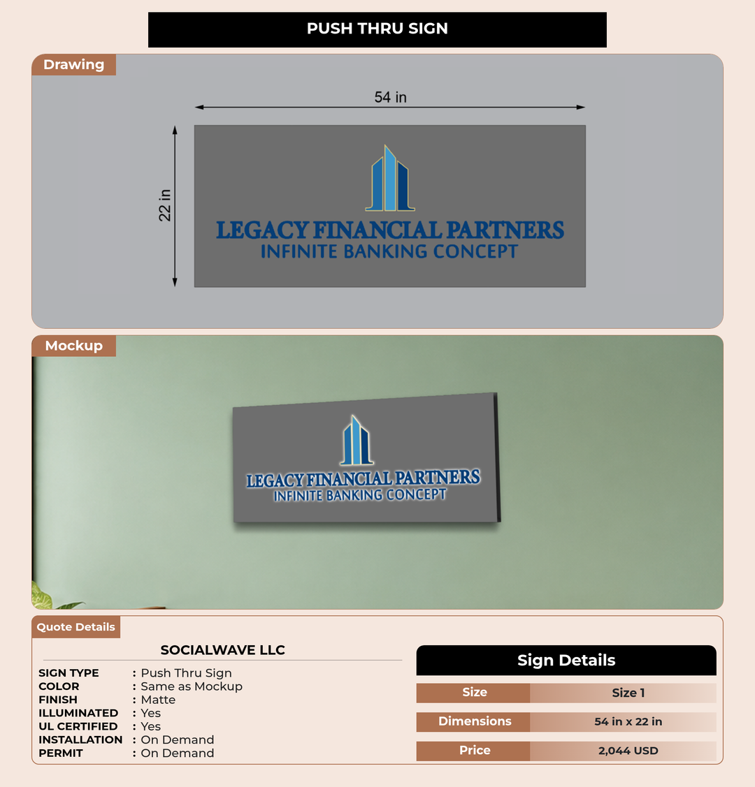 CUSTOM MOCKUP SIGN FOR SocialWave LLC