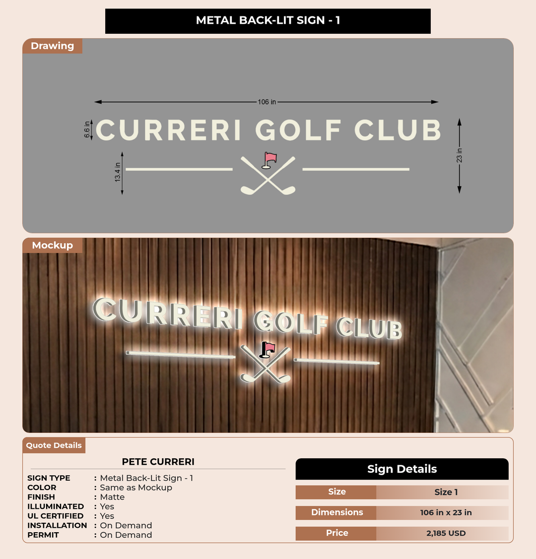 CUSTOM MOCKUP SIGN FOR Pete Curreri