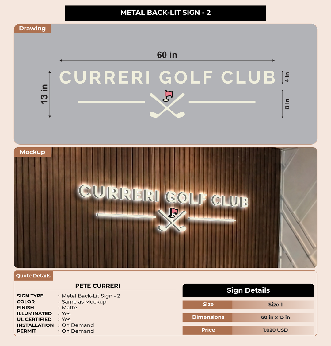CUSTOM MOCKUP SIGN FOR Pete Curreri
