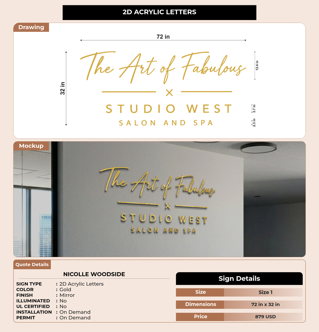 CUSTOM MOCKUP SIGN FOR Nicolle Woodside