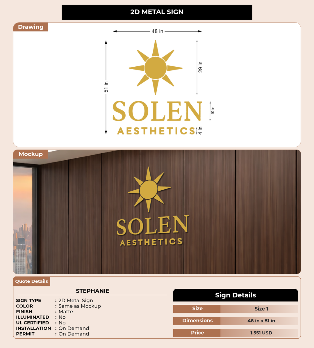 CUSTOM MOCKUP SIGN FOR Stephanie