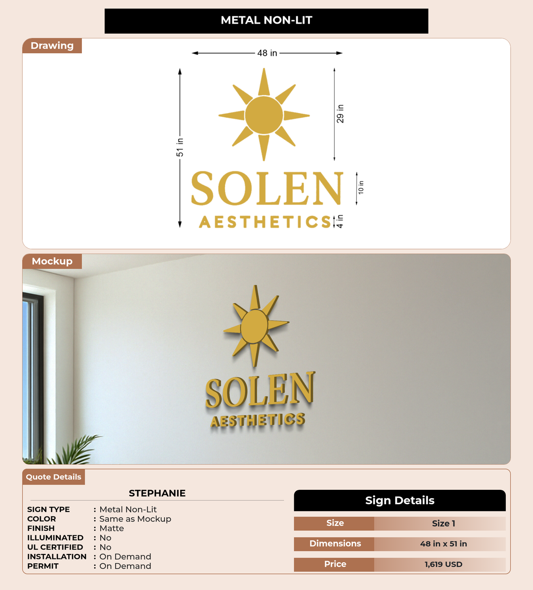 CUSTOM MOCKUP SIGN FOR Stephanie