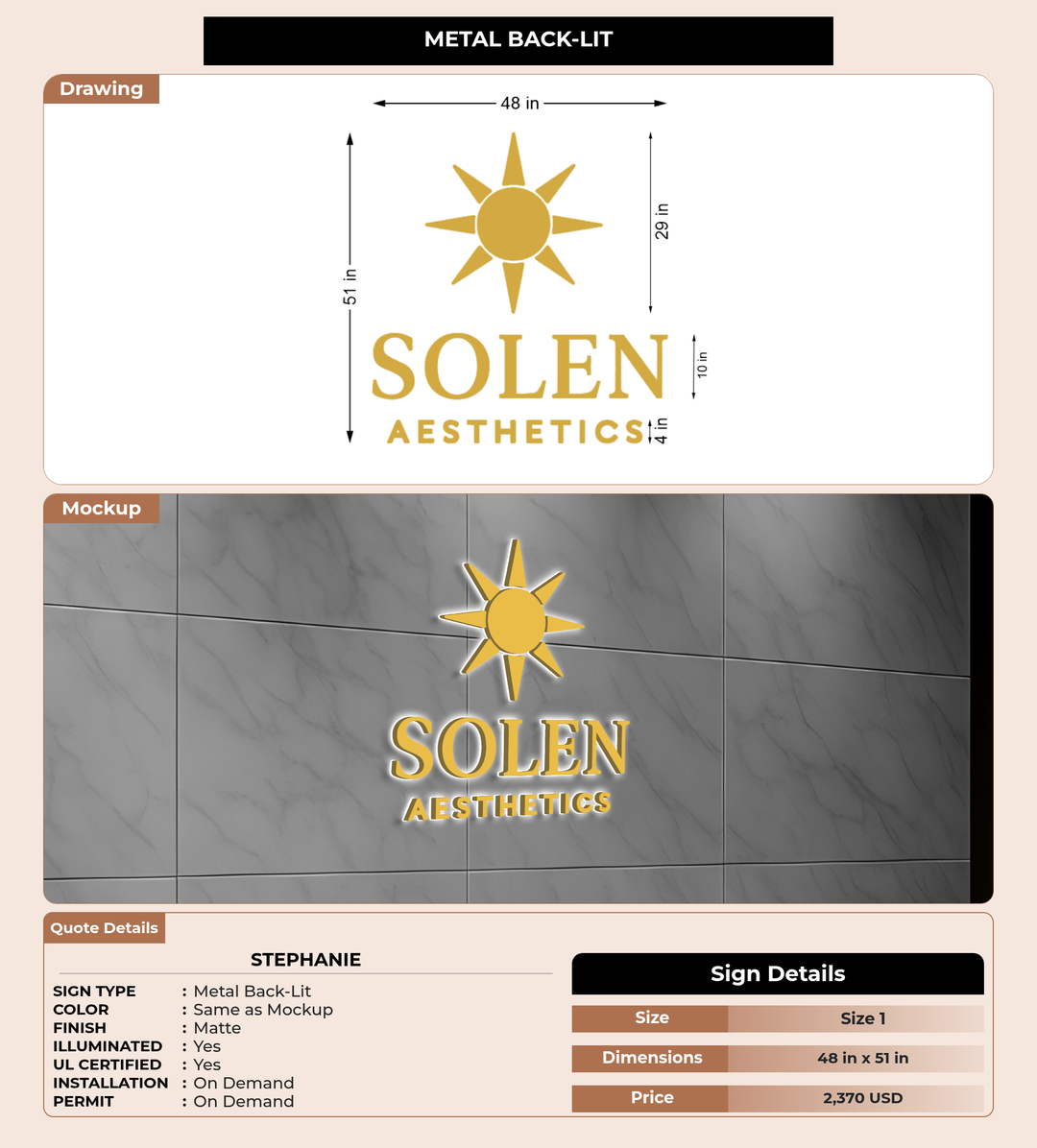 CUSTOM MOCKUP SIGN FOR Stephanie