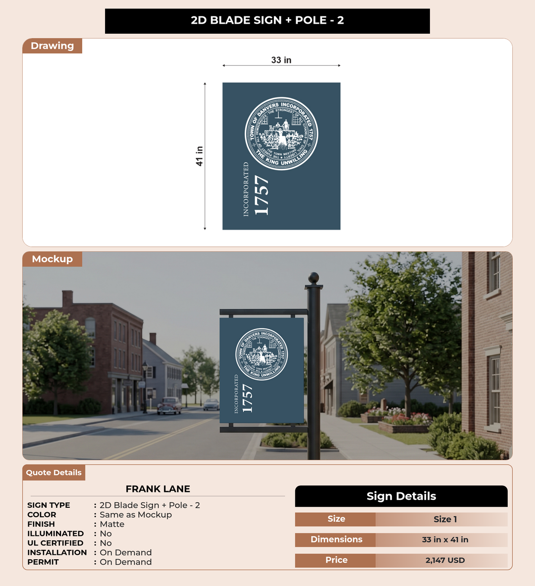 CUSTOM MOCKUP SIGN FOR Frank Lane