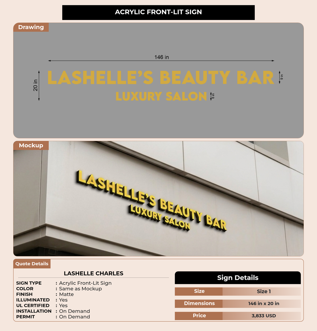 CUSTOM MOCKUP SIGN FOR lashelle charles