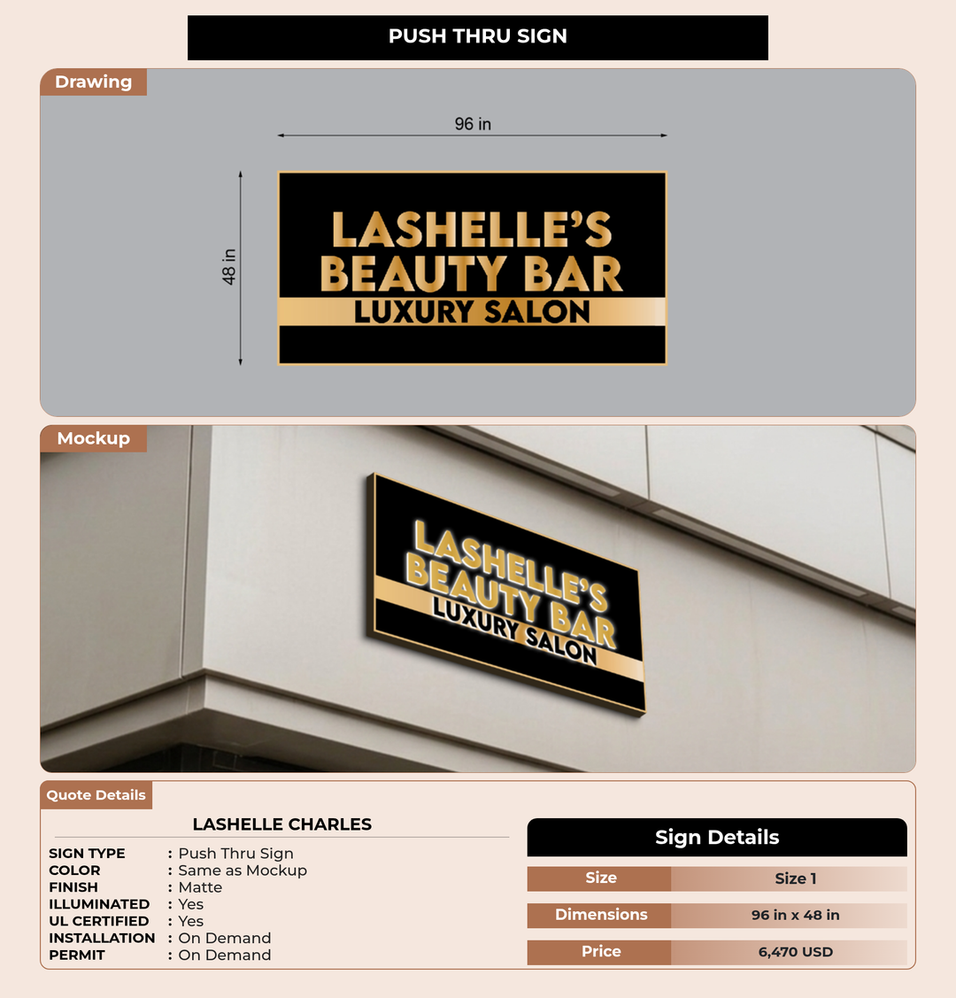 CUSTOM MOCKUP SIGN FOR lashelle charles