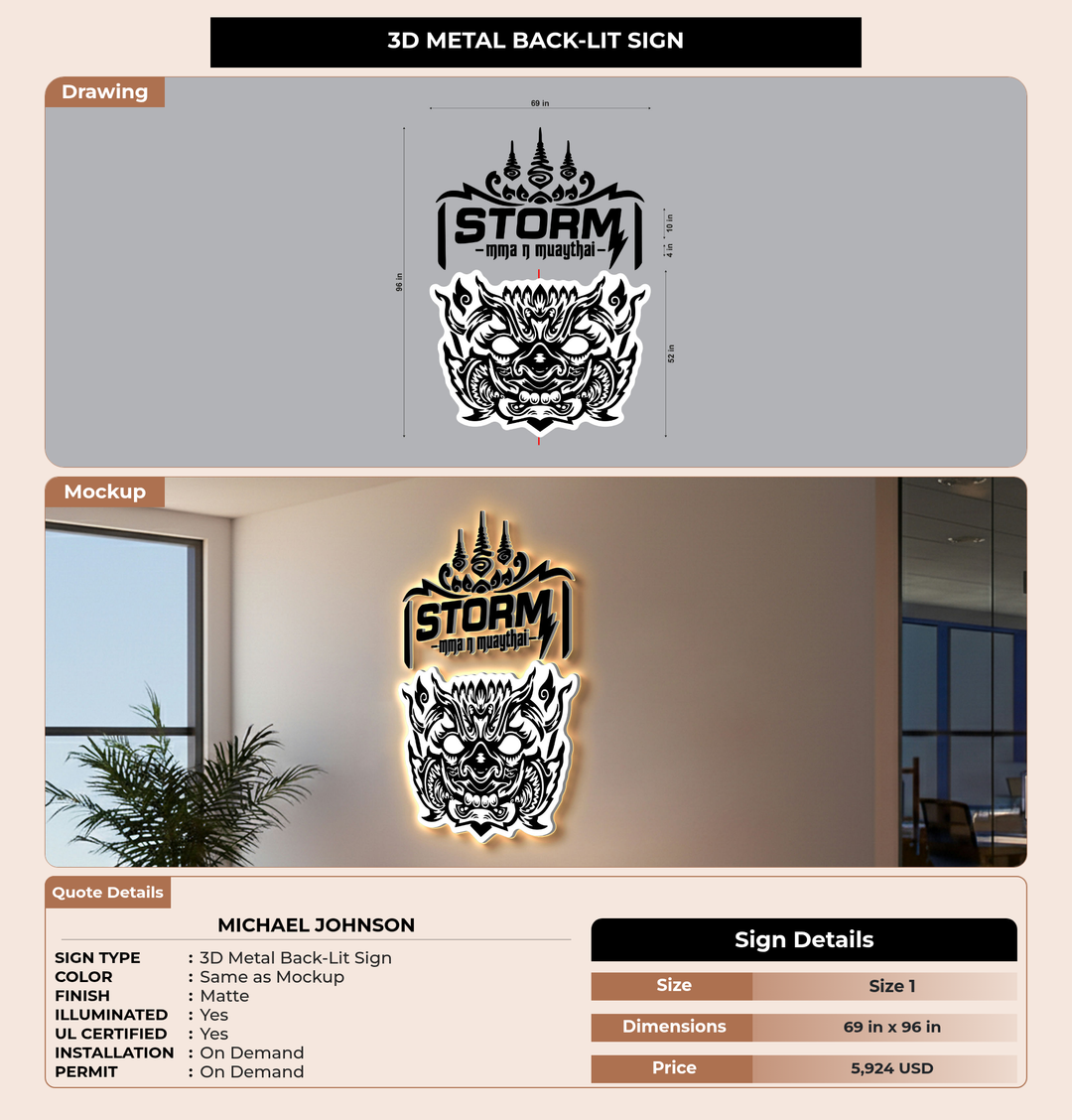 CUSTOM MOCKUP SIGN FOR Michael Johnson
