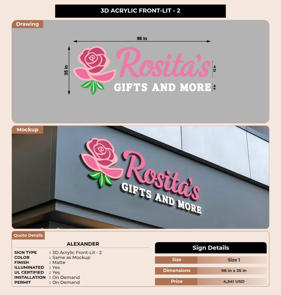 CUSTOM MOCKUP SIGN FOR Alexander