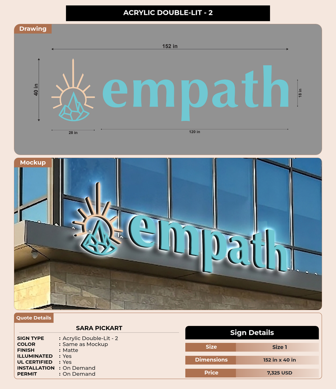 CUSTOM MOCKUP SIGN FOR Sara Pickart