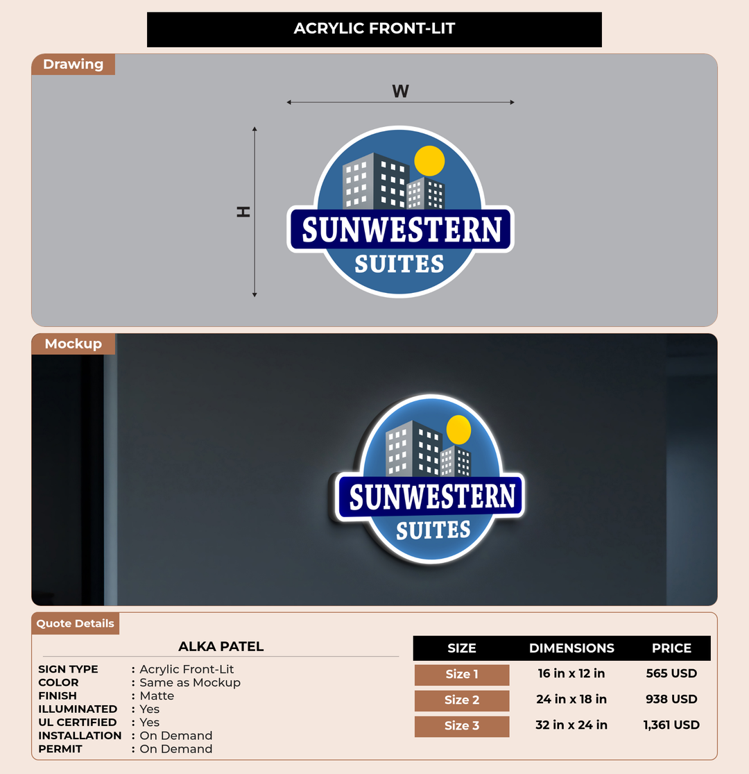 CUSTOM MOCKUP SIGN FOR Alka Patel