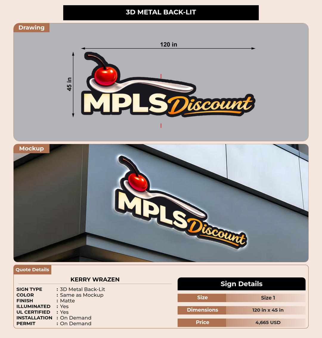 CUSTOM MOCKUP SIGN FOR kerry wrazen