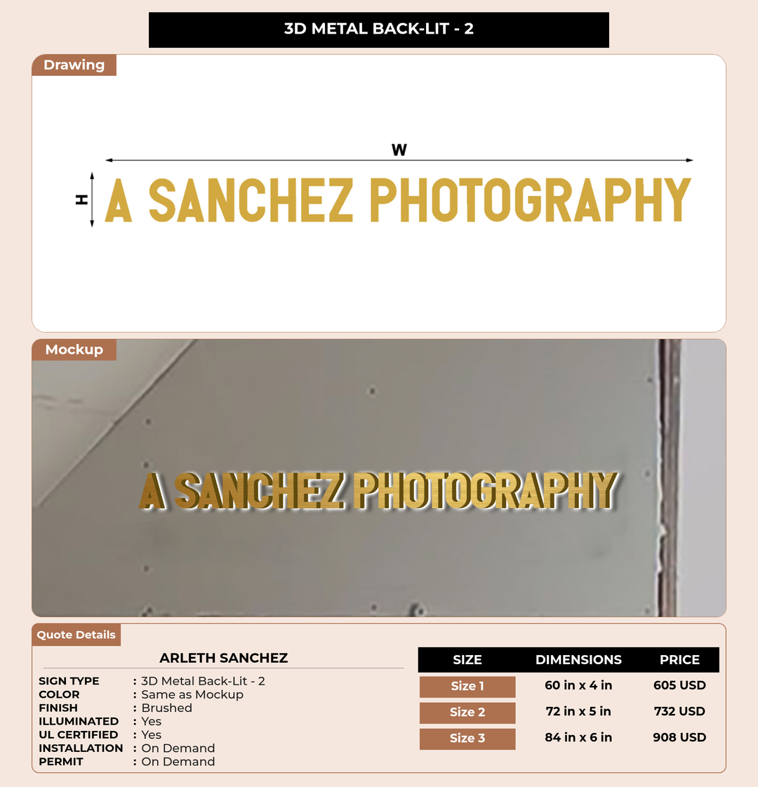 CUSTOM MOCKUP SIGN FOR Arleth Sanchez
