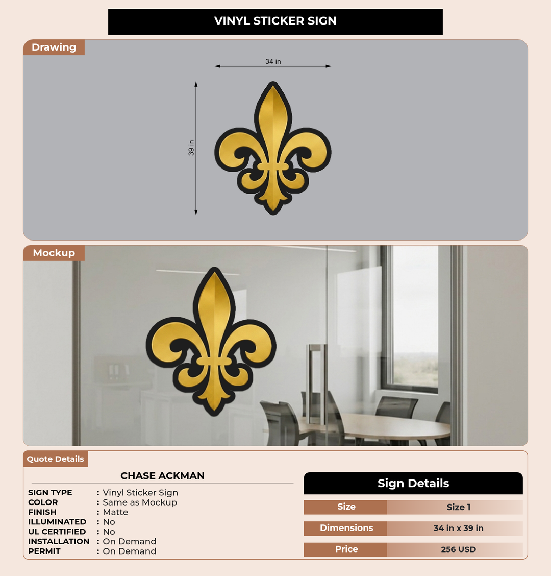 CUSTOM MOCKUP SIGN FOR Chase Ackman