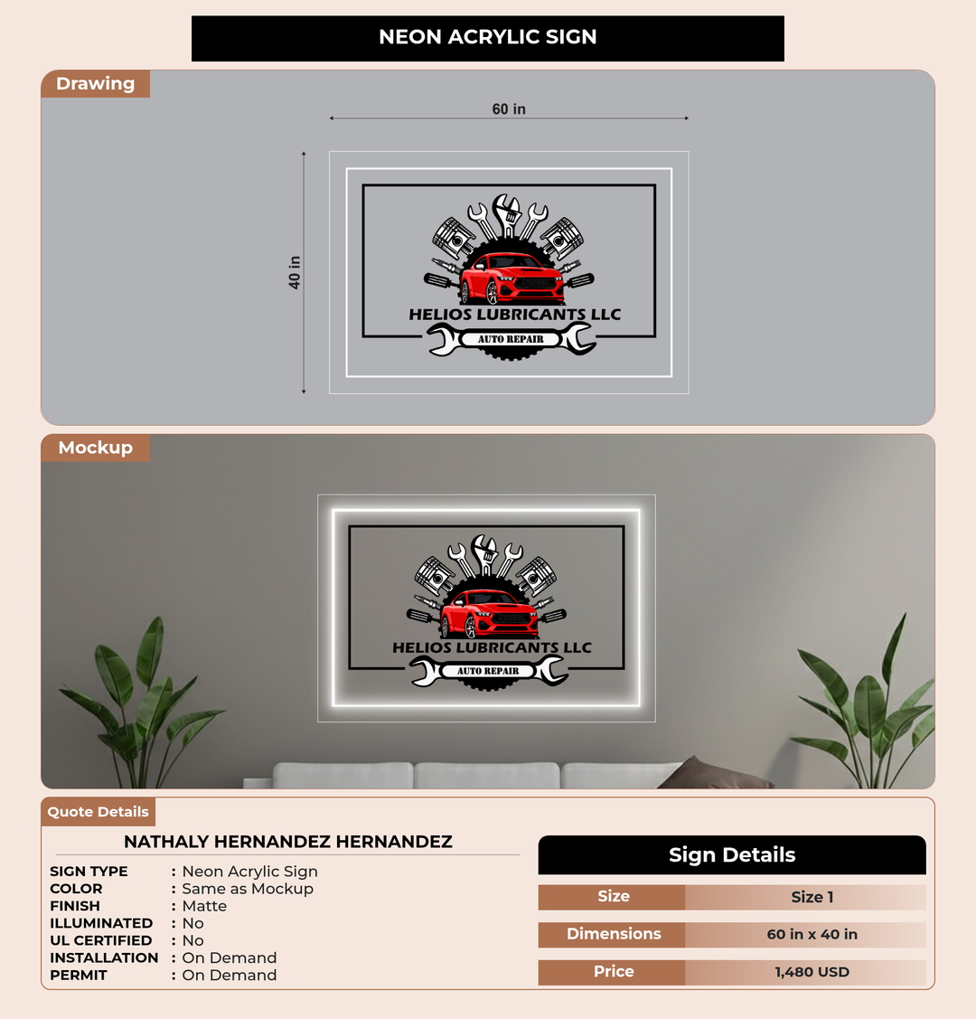 CUSTOM MOCKUP SIGN FOR Nathaly Hernandez Hernandez
