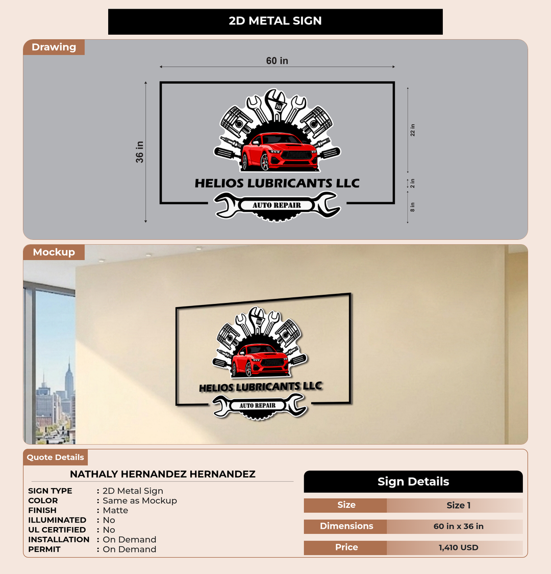 CUSTOM MOCKUP SIGN FOR Nathaly Hernandez Hernandez