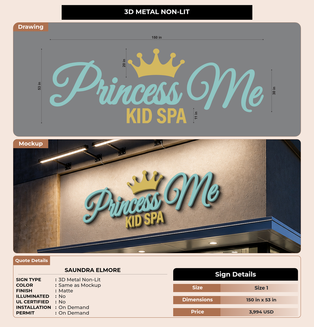 CUSTOM MOCKUP SIGN FOR Saundra Elmore