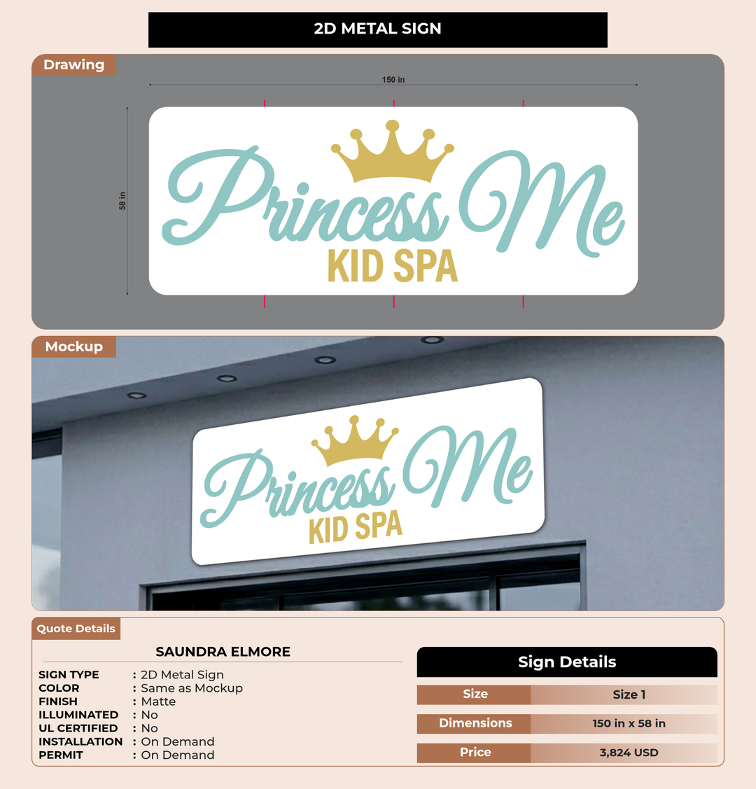 CUSTOM MOCKUP SIGN FOR Saundra Elmore