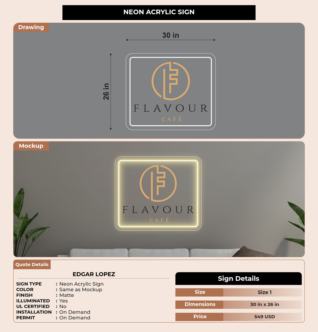 CUSTOM MOCKUP SIGN FOR Edgar Lopez