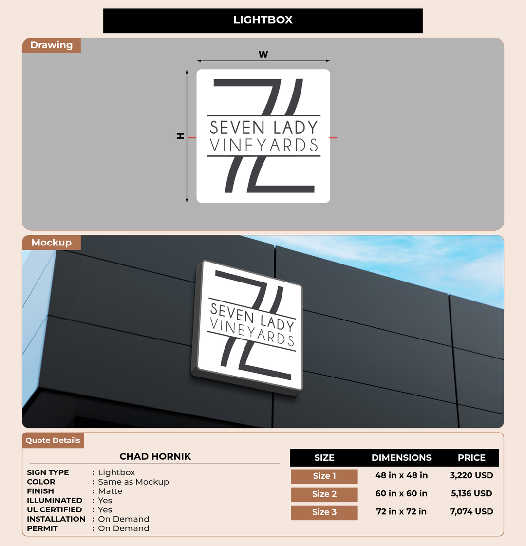 CUSTOM MOCKUP SIGN FOR Chad Hornik